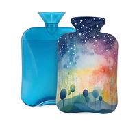 Hot Water Bottle with Cover 2L, Rainbow Clouds Mist Hot Water Bottles for Adults Warmer/Pain Relief