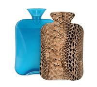 Hot Water Bottle with Cover 2L, Snake Skin Texture Pattern Hot Water Bottles for Adults Warmer/Pain Relief