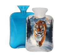 Hot Water Bottle with Cover 2L, Snow Mountain Tiger Hot Water Bottles for Adults Warmer/Pain Relief