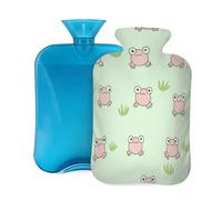 Hot Water Bottle with Cover 2L, Stray Cartoon Frog Hot Water Bottles for Adults Warmer/Pain Relief