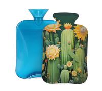 Hot Water Bottle with Cover 2L, Sunflower Cactus Hot Water Bottles for Adults Warmer/Pain Relief