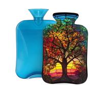 Hot Water Bottle with Cover 2L, Tree of Life Hot Water Bottles for Adults Warmer/Pain Relief