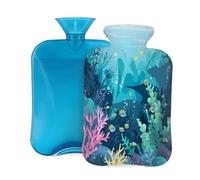 Hot Water Bottle with Cover 2L, Underwater World Hot Water Bottles for Adults Warmer/Pain Relief