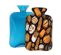 Hot Water Bottle with Cover 2L, Wheat Bread Hot Water Bottles for Adults Warmer/Pain Relief