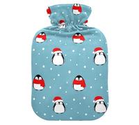 Hot Water Bottle with Cover, Lovely Penguin Snow 2L Leakproof Hot Water Bag for Hand Feet Warmer, Neck, Shoulder, Back, Muscle Pain Relief, Cold Compress