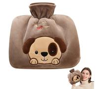 Hot Water Bottle with Cute Dog Plush Cover ＆ Hand Warmer Pocket 1250 ML Hot Water Bag for Pain Relief Leakproof Bottle Christmas Gifts for Women Style 2