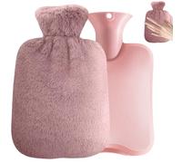 Hot Water Bottle with Fluffy Cover, 2L Large Hot Water Bottle with Cover UK for Colds, Shoulder Pain, Neck Pain, Back Pain and Period Pain Relief Great Gift for Women, Men and Children