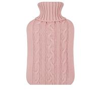 Hot Water Bottle with Knitted Cover - 2L Rubber Hot Water Bag for Hot & Cold Compress | Pain Relief for Neck, Shoulders, Back, Cramps, Feet & Hands | Leakproof & Reusable Warmer (Baby Pink)