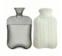 Hot Water Bottle with Knitted Cover, Hand Feet Warmer, 2L Hot Water Bag for Menstrual Cramps, Hot and Cold Therapies, Neck and Shoulder Pain Relief,Ice Pack(White)