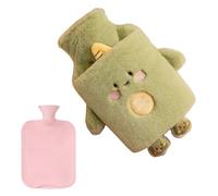 Hot Water Bottle with Lid | 1L Animal Pattern | Soft and , Warming | Foot & Back | Aqua Calda Purse | Plush Hot Water Bottle | Caliente Water Bag | Cartoon Hot Water Bag