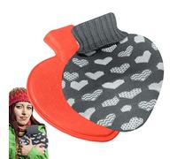 Hot Water Bottle with Lid, Hot Water Bottle Warmer with Heart Shape, Rubber Hot Water Bag for Kids and Adults, Keep Your Hands and Feet Warm Tumotsit