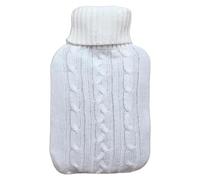 Hot Water Bottle with lid, Leak-Proof Design, Suitable for hot and Cold Therapy, Relieving Dysmenorrhea/Warming Hands and feet/Relieving Neck and Shoulder Pain, Super Soft to The Touch(White)