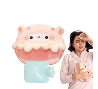 Hot Water Bottle with Lid | Plush Hot Water Bottle, 500ml Hot Water Pouch, Leak-Proof Pocket Warmer, Removable Washable Heat Bag for Women, Men