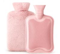 Hot Water Bottle with Soft Cover 2L | Comfortable | Leakproof | Safe and Durable Heat Retention Good Performance | Warm in Winter Gifts (Pink)