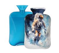 Hot Water Bottle with Soft Cover, Astronaut Exploration Space 2L Hot Water Bags for Pain Relief, Cramps,Hand Feet Warmer, Menstrual