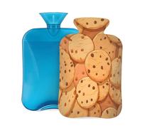 Hot Water Bottle with Soft Cover, Chocolate Chip Cookies 2L Hot Water Bags for Pain Relief, Cramps,Hand Feet Warmer, Menstrual