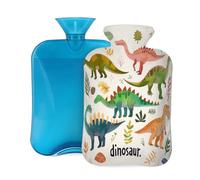Hot Water Bottle with Soft Cover, Dinosaur Cartoon Funny Dino 2L Hot Water Bags for Pain Relief, Cramps,Hand Feet Warmer, Menstrual