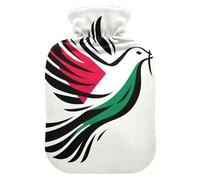 Hot Water Bottle with Soft Cover Feet Warmer with Soft Cover Peace Symbol White Hot Water Bag for Hot and Cold Compress Small