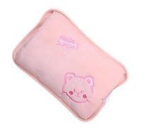 Hot Water Bottle with Soft Cover - Reusable Heat Bag for Body Comfort Relief for Cramps Back | Rubber Inner Flask with Plush Fabric Sleeve Leak Resistant Warm Compress Home Use 10x7x2in