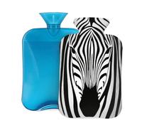 Hot Water Bottle with Soft Cover, Zebra Print Animal Skin Modern Art 2L Hot Water Bags for Pain Relief, Cramps,Hand Feet Warmer, Menstrual