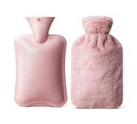 Hot Water Bottle with Soft Faux Fur Cover, 2L Thickened Hot Water Bag, Pink | Durable, Easy-Fill, Hot Water Bottles for Neck Shoulders Hands, Consistent Warmth in Cold Winter Gifts