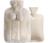 Hot Water Bottle with Soft Fleece Cover 2.0L Large Classic Rubber Hot Water Bag for Neck, Shoulder and Hand Feet Warmer, Menstrual Cramps, Hot Compress and Cold Therapy