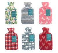 Hot Water Bottle with Soft Fleece Cover Random Design