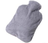 Hot Water Bottle with Soft Fleece Cover - Thickened PVC Leak for Proof Design for Pain Relief & Period Comfort - Grey 20cm(A)