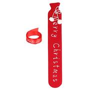 Hot Water Bottle with Soft Knit Cover, Rubber Hot Water Bag for Body Warming, 2L Large Capacity Hot Water Bottle for Neck Shoulder Waist Pain Relief, Includes Red Knitted Sleeve an