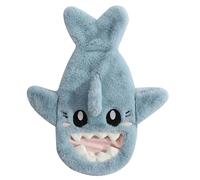 Hot Water Bottle with Washable Plush Cover, 1L Cute Shark Thermal Water Bottle Explosion and Leak Proof Cosy Soft Warm Hot Water Bottles with Big Opening for Pain Relief Women Winter Gifts Blue