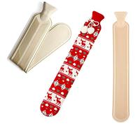 Hot Water Bottles 2L Long Hot Water Bottle with Plush Cover for Back Neck Legs Multicolor(Red Deer)