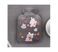 Hot Water Bottles Hot Cold Water Bottle Thermos with Fur Cover for Pain Relief Multicolor(Gray Cute Rabbit)