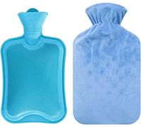 Hot Water Bottles,Warm Water Bag,Shoulder Pain and Hand Feet Warmer, Hot Water Bottle Kits with Soft Fleece Cover(Blue)