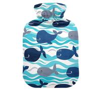 Hot water bottles with sea waves with soft cover, hot water bag 2 l for (script), (script), Bolsa de agua Caliente para el Dolor
