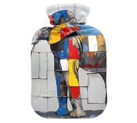 Hot Water Bottles with Soft Cover Feet Warmer with Soft Cover Elephant Modern Style Hot Water Bag for Foot Bed Warmer Pain Relief Small