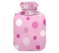 Hot Water Bottles with Soft Cover Feet Warmer with Soft Cover Pink Polka Dot Warm Water Heat Bottles for Menstrual Cramps Pain Relief Medium