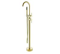 Hot Water Brass Bathtub Faucet Set Double Handle Floor Mounted Shower Mixer Taps