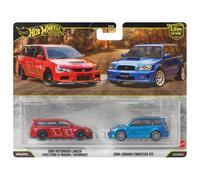 Hot Wheels 1:64 2 Mitsubishi Lancer Evo IX Wagon & 2004 Subaru Forester
