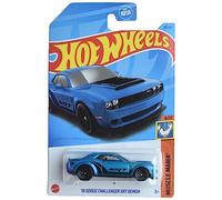 Hot Wheels 1:64 Scale 2018 Dodge Challenger SRT Demon Muscle Car Die-cast Toy Car, Blue, 3.5"L x 1.5"W x 1.25"H, Ages 3+
