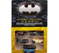 Hot Wheels 1:64 Scale Die-Cast Toy Cars, Set of 5 Batman 85th Anniversary Vehicles Featuring 5 Different Batmobile Replicas in Commemorative Packaging, JBG93