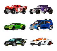 Hot Wheels 1:64 Scale Die-Cast Toy Cars & Trucks, Set of 6 HW Legends Vehicles with Elevated Deco & Collectible Packaging (Styles May Vary), JLB24