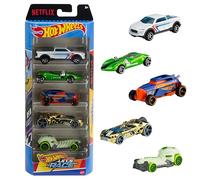 Hot Wheels 1:64 Scale Toy Cars, 5-Pack of Die-Cast Vehicles from the Netflix Series Hot Wheels Let’s Race!, HXM17