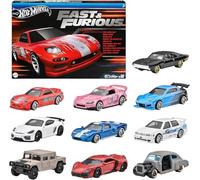 Hot Wheels 10-Pack Fast & Furious HVX27 Car Toy, Miniature Car Toy, for Kids Ages 3+ and Multicolor
