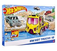Hot Wheels Trucks 10-Pack, 10 Toy Semi-Trucks, Pickups, Construction Trucks, Big Rigs & Haulers, Modern & Retro Models, Gift for Kids, HMK46