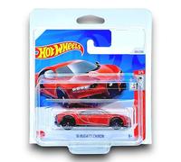 Hot Wheels '16 Bugatti Chiron (Ruby Red) 2/5 Quarter Mile Heroes - 2024-201/250 (Short Card) - includes a KLAS Car Keeper Protector Case - HTB88