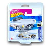 Hot Wheels 1956 Corvette - Barbie Movie (Grey & Flames) 3/10 HW Screen Time - 2024-29/250 (Short Card) - COMES IN A KLAS CAR KEEPER SHORT CARD PROTECTOR CASE - HTB37