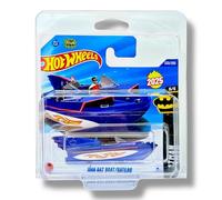 Hot Wheels 1966 Bat Boat (Blue, White, Red & Yellow) 5/5 Batman - 2025-232/250 (Short Card) - includes a KLAS Car Keeper Protector Case - HYW57