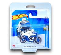 Hot Wheels 1966 Triumph Tiger 100 (Blue & White) 10/10 Factory Fresh - 2024-190/250 (Short Card) - includes a KLAS Car Keeper Protector Case - HTD43