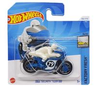Hot Wheels - 1966 Triumph Tiger 100 - Factory Fresh 10/10 - HTD43 - Short Card - Motorcycle - Blue - Mattel 2024 - 1:64