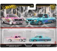 Hot Wheels 1975 Datsun Sunny Truck (B120) and Custom '93 Nissan Hardbody (D21)